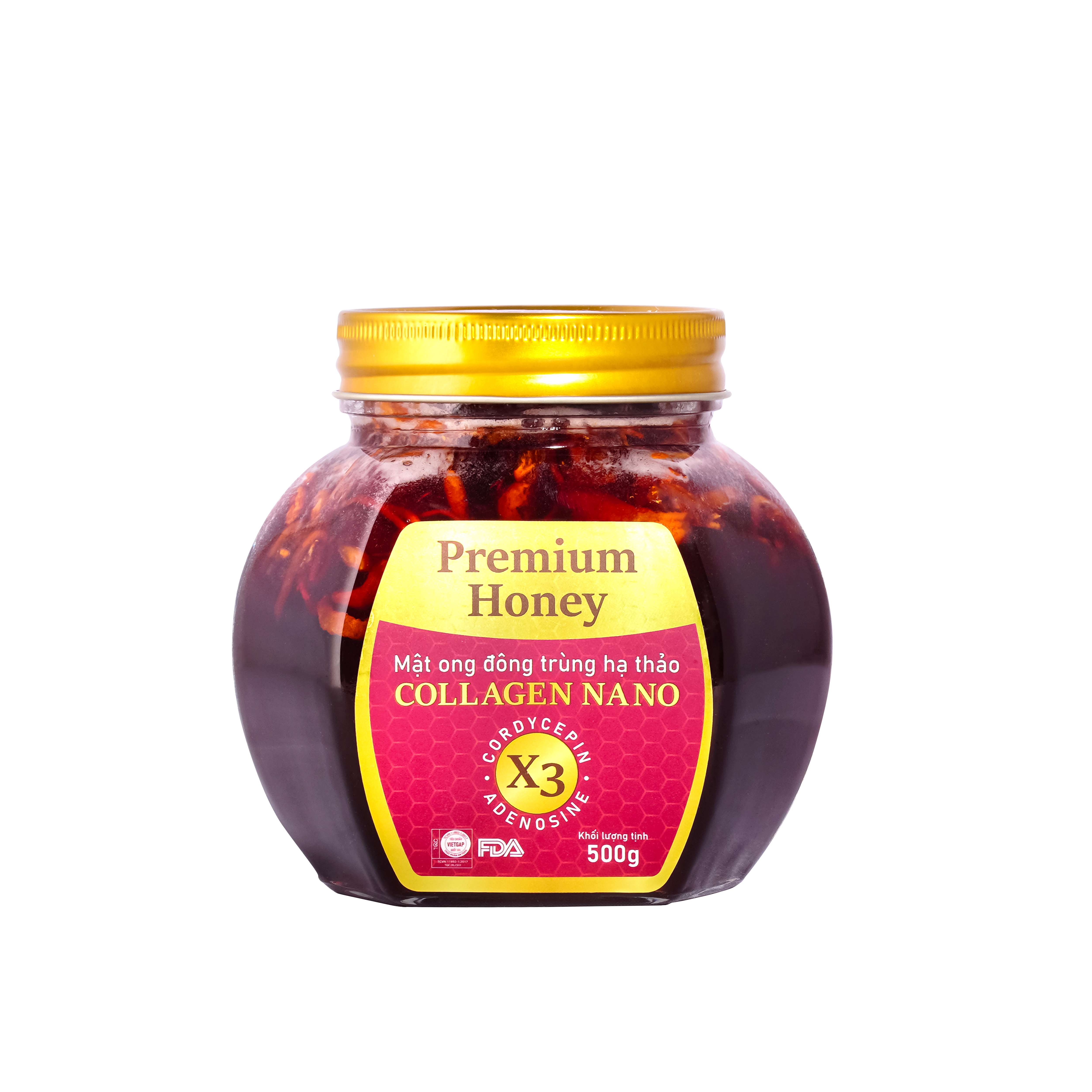 Mật ong đông trùng hạ thảo Collagen Nano (500gr)