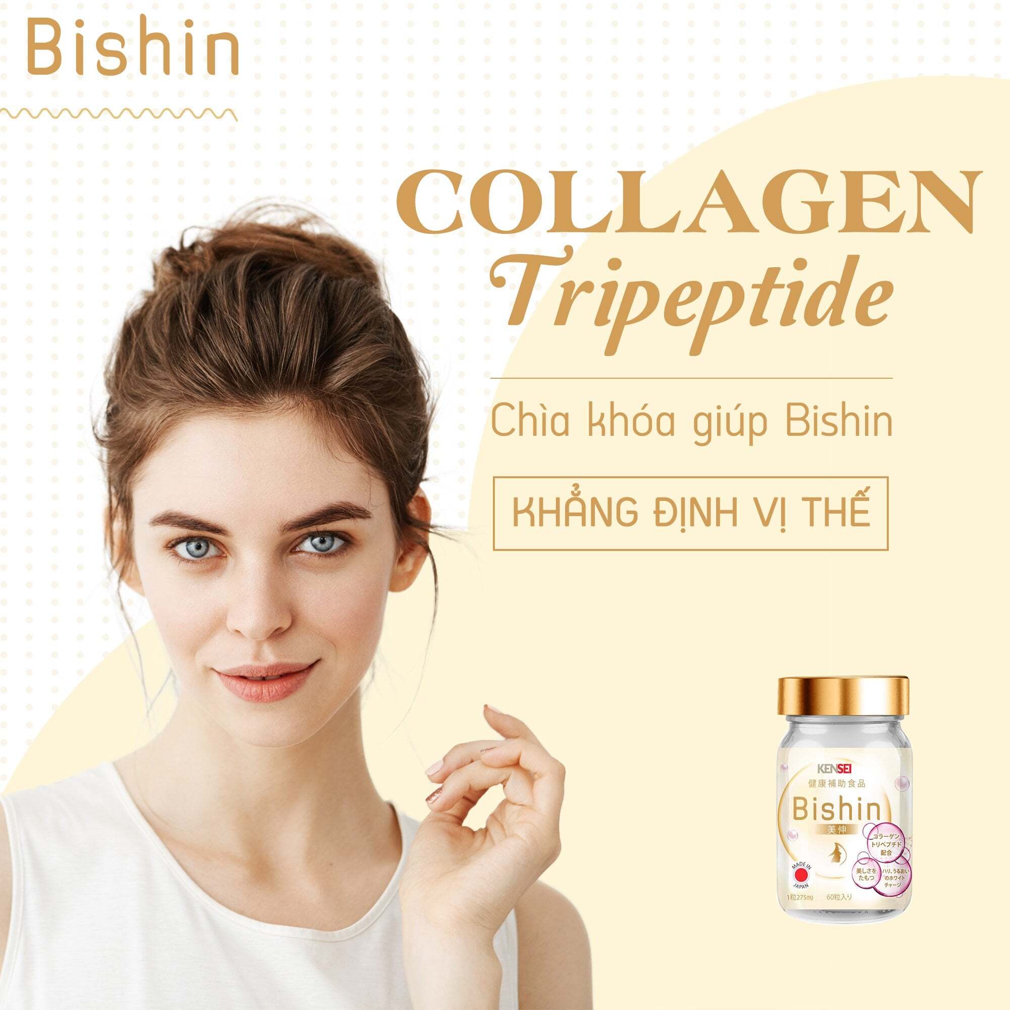 Viên uống Bishin Tripeptide Collagen Nhật Bản